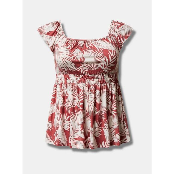 Torrid NWTB Pink Super Soft Square Neck Cinched Waist Babydoll Tank size 4x 26 - Picture 1 of 4